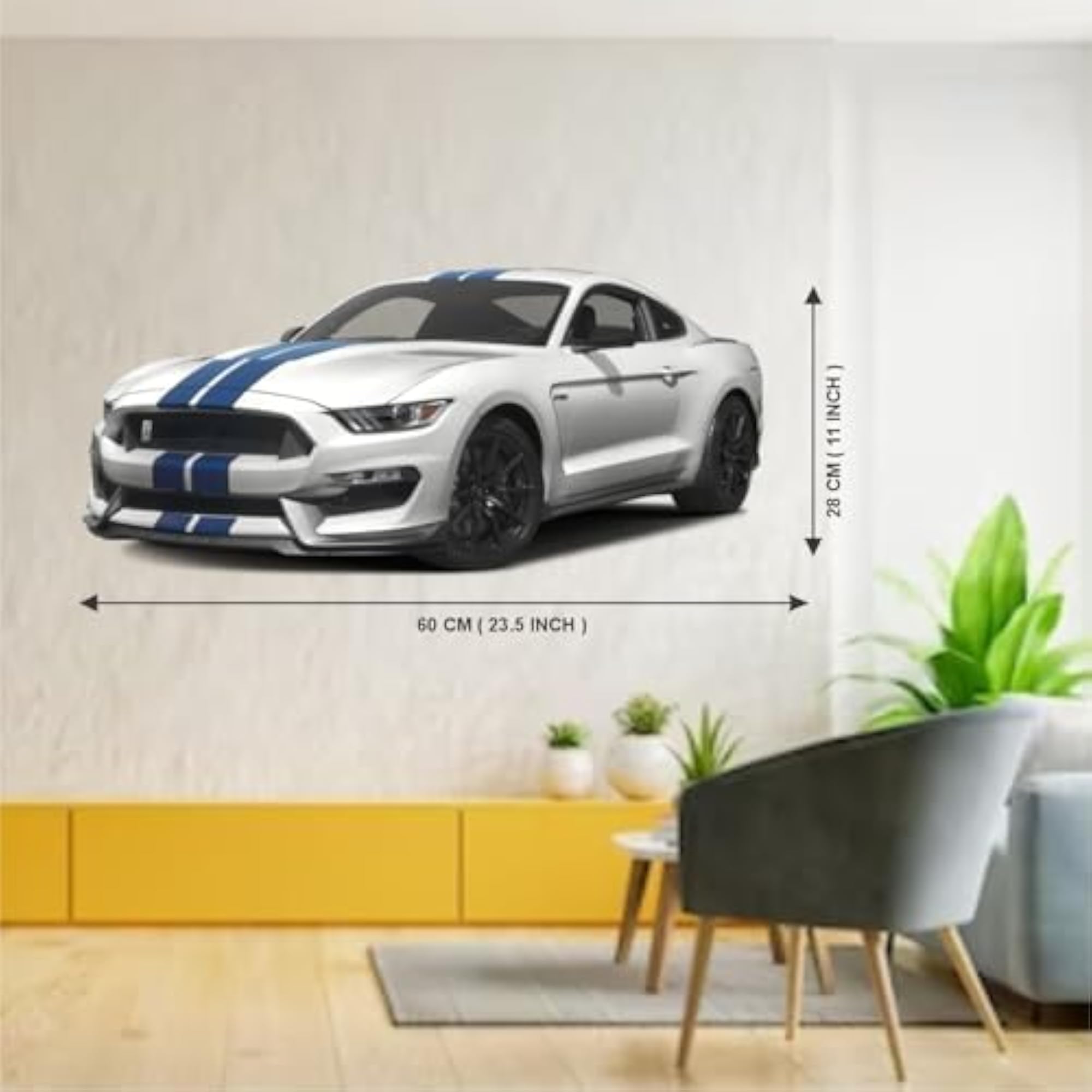 Large Racing Car 3D Wall Sticker