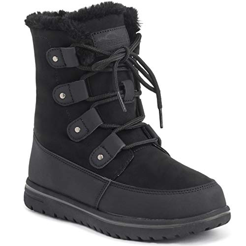 Polar Products Womens Quilted Short Faux Fur Snow Waterproof Winter Durable Warm Boots - 11 - BLK42 AYC0520 - Thumbnail 5