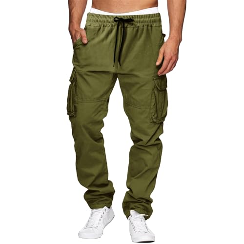 Stylish Men's Cargo Pants with Multiple Pockets and Adjustable Waist