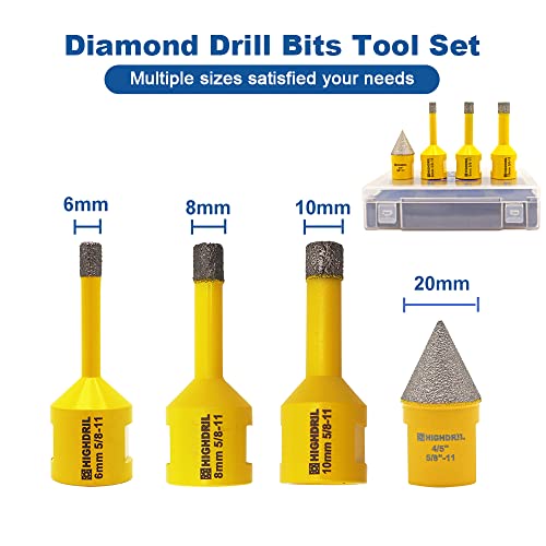 Set de 4 brocas diamantadas con bisel y avellanador miniatura 7