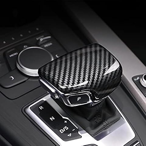 AUTO-P Suitable for Audi 2017-up A4 A5 S5 RS5 Q7, 2018-up Q5 Shift knob Cover Shell Interior Modification (ABS Carbon Fiber Plaid) (A) Cover