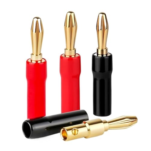 Conector banana de 4 mm apilable de silicona con terminal de tornillo, pack de 8 unidades