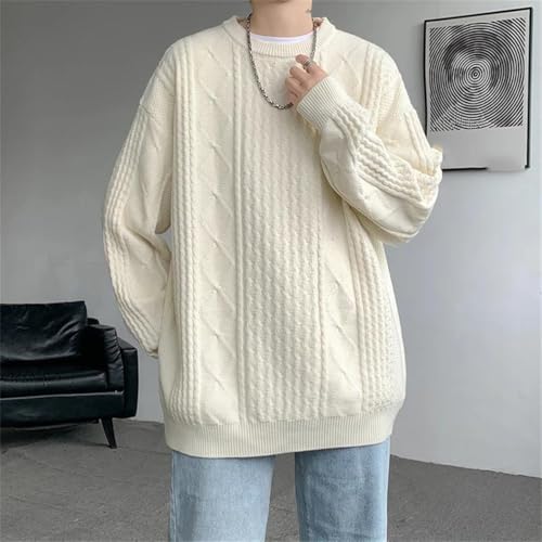 Men's Loose Knit Sweater O-Neck Long Sleeve Casual Pullover Size Solid Color Streetwear Winter Sweaters2