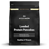 Protein Works | Loaded Protein Pancakes - GOLD Innovation, Premium Protein Pancake Mix, High Protein Breakfast, Low Sugar, Low Fat, Cookies 'n' Cream, 16 Portionen, 1kg