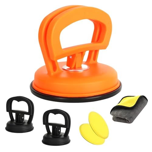 Image of Car Dent Puller, 3 Pack Car Dent Puller, Dent Remover Tool for Car Paintless Dent Repair Kit and Suction Cup Dent Puller for Glass, Screen, Tiles Lifting and Objects Moving (Orange+Black)