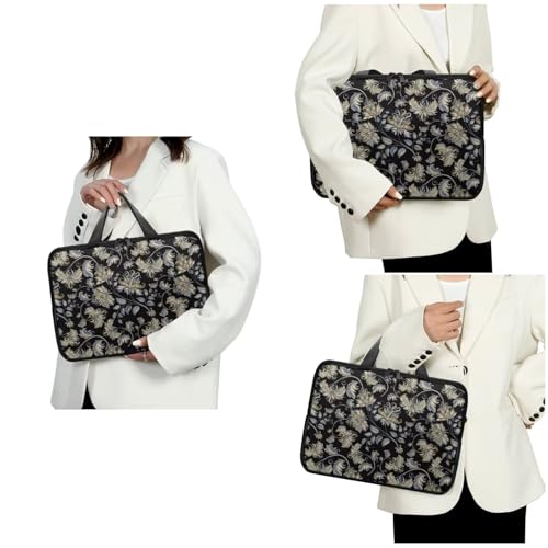 Bolso Floral para Laptop PU con Mouse Redondo 12 pulgadas miniatura 3