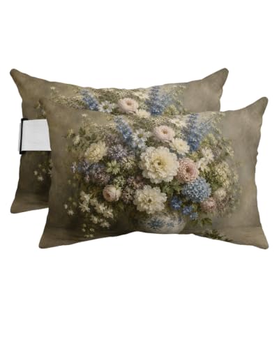 Rustic floral outdoor chaise pillow covers