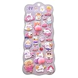 Calcomanías 3D para niños, juguetes adhesivos de animales, calcomanías de álbumes de recortes de gatos malvaviscos | para diario, planificador, álbum de recortes, estuche de lápices, de teléfono