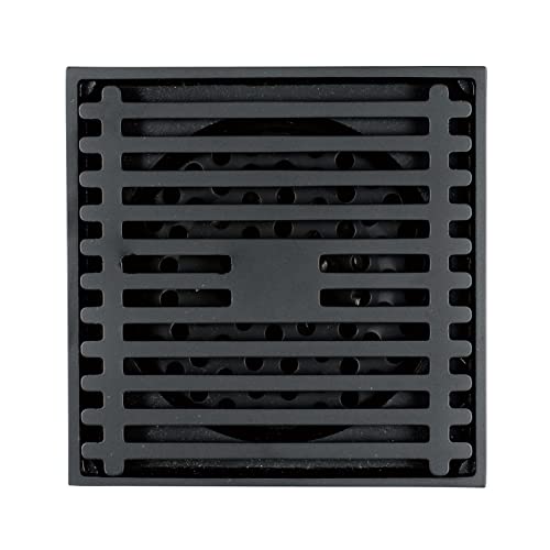 DJBFLQJB Desagüe de Piso de Ducha de Latón con Cubierta Extraíble Desagüe de Ducha Colador de Cabello for Cocina Baño Garaje Sótano e Inodoro Desagüe de Piso Cuadrado-Champán Dorado(Noir)