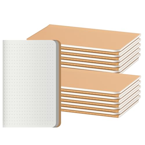 Lot de 20 petits carnets de poche en papier à pois avec couverture kraft format A6