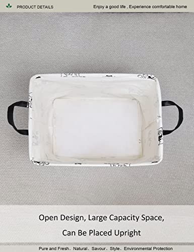 Image of Rectangular Bulldog Laundry Storage Bin for Adults and Kids | Damp resistant canvas fabric, sturdy stitched carry handles, foldable design organizes closet and playroom daily supplies