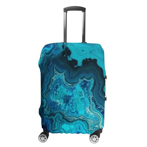 Carry on Luggage Cover Aqua Blue Turquoise Suitcase Covers for Luggages Tsa Approved Travel Luggage Sleeve Protector Elastic Suitcase Protector Anti-Scratch Washable Fits 19-30 Inch Case -XL