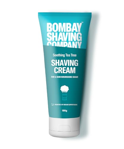 Image of Bombay Shaving Company Shaving Cream with Tea Tree oil, Aloe Vera and Menthol Extracts, 100 g (Made in India)