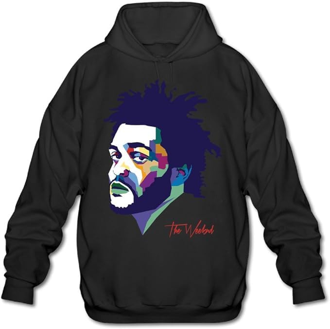 A Popular Canadian singer and songwriter The Weekend Tribute Print on Black Pullover Hoodie