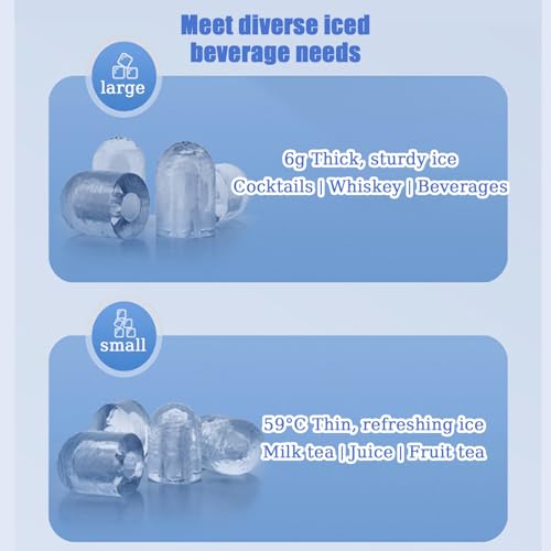 Portable Countertop Ice Maker - 9 Ice Cubes in 6 Minutes, Self-Cleaning, Compact Design with Basket, Perfect for Home, Kitchen, Office, Bar - Black, No Handle