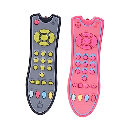 FOYTOKI 2個 エミュレートされたリモコン 子供の音楽おもちゃ キッズプレイセット リモコンボタンの学習 赤ちゃん向けのスマホおもちゃ リモコンのおもちゃ 遊び道具の学習 Abs
