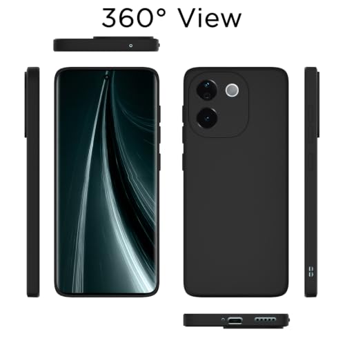 Image of Outlouders Back Cover for Vivo T3 Pro 5G / iQOO Z9s Pro 5G | Camera Protection | Durable Soft Matte Silicone Bumper Case (Black)