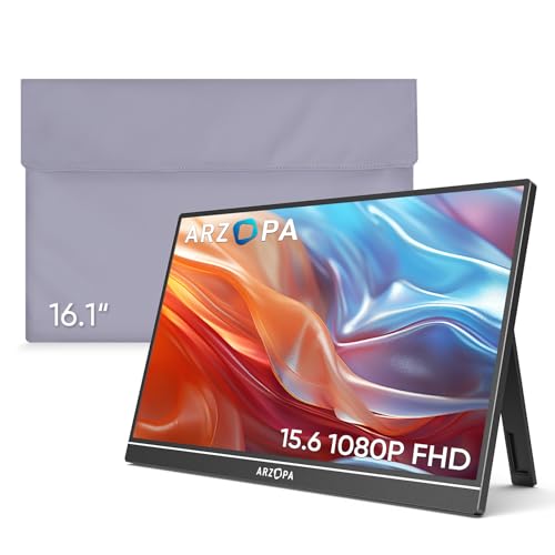 Monitor portátil ARZOPA 15.6'' FHD con funda PU miniatura 1