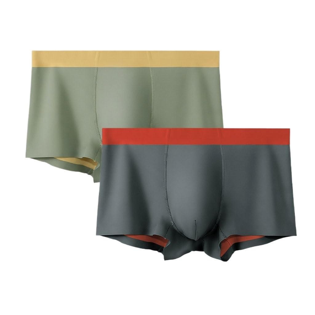 Sous-vêtements fins en soie glacée 3XL sans couture, caleçon homme léger