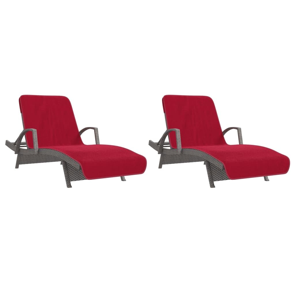 Set di 2 teli mare da 75 x 200 cm, in morbido cotone, per piscina, spiaggia e vacanze, assorbente, con lembo di fissaggio