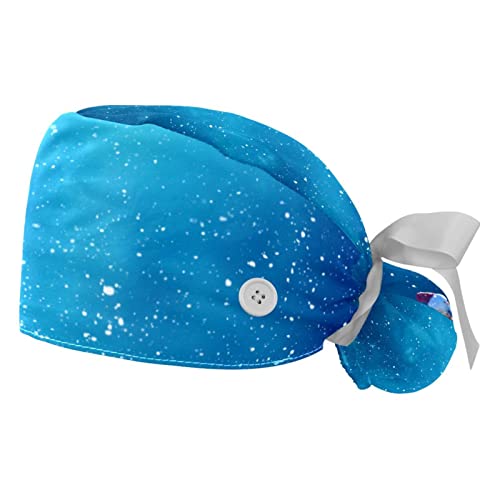 Chapeaux de travail Noël bleu JDEZ lot de 2 casquettes bouffantes