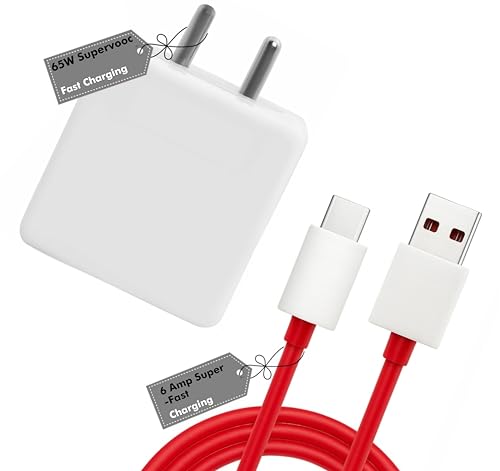 Image of 80W Fast Charger (Warp & Dash Charge SuperVOOC) Compatible with OnePlus 13 13R 12 12R 11 11R 10 10 Pro 9 9 Pro 9R 8 8T 7 Nord CE 3| Original Fast Charging