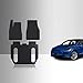 ToughPRO Floor Mats Set 1st + 2nd + 3rd Row Compatible with Tesla Model X (6 Seater Without 2nd Row Seat Middle Console) - All Weather - Heavy Duty - (Made in USA) - Black Rubber - 2017, 2018, 2019