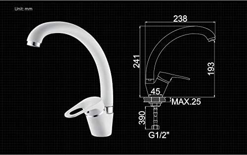 Robinet mitigeur de cuisine en laiton couleur or avec bec orientable 360