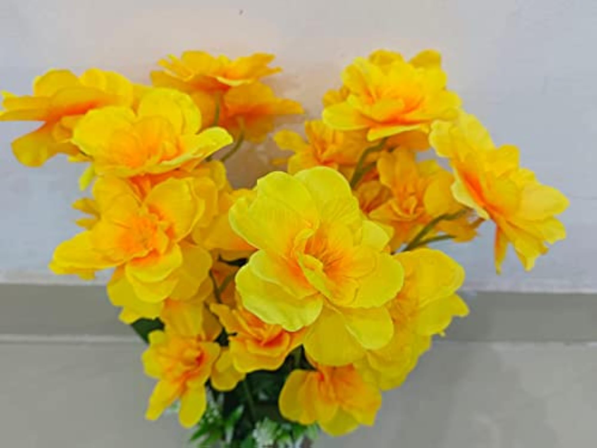 Artificial Cherry Blossom Flower Bunch with Wooden Pot