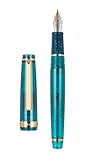 Jinhao 82 Acrylic Fountain Pen, Iridium Extra Fine Nib with Ink Converter, Transparent Peacock Blue