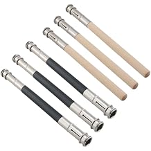 6PCS Pencil Extender Set Wooden Pencil Extenders Single Tip Leads x3 Double Tip Leads x3 5x0.31 inches Features Adjustable Sliding Metal Ring For Crafts School Personal Projects