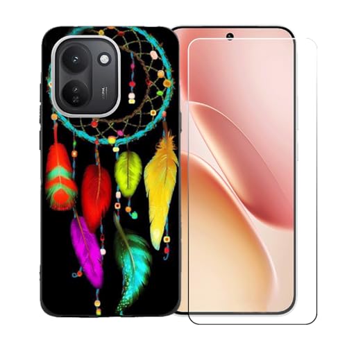 CongJiaLingXi�P�[�X�K�p�� Vivo iQOO Z11 (6.83") + �������ꂽ�K���X�X�N���[���v���e�N�^�[�A�_��ȃV���R�[���V�F���o���p�[TPU�ی�J�o�[�̂���,BST2