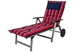  Kettler Polen KETTtex 0851 Auflage Rollliegen Rom rot-blau kariert Sitzpolster 195x60x9 cm (ohne Liege)