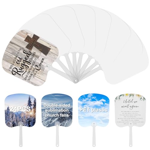 Cevhzoe 12 Pieces Church Fans Handheld Set Double-sided Sublimation