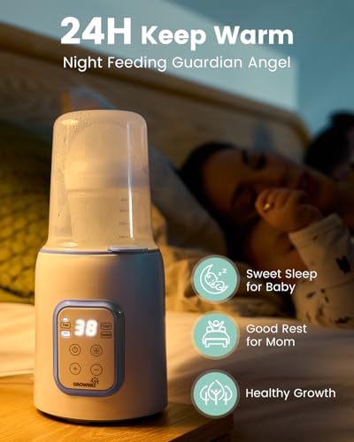 Image of Grownsy Bottle Warmer, 8-in-1 Fast Baby Bottle Warmer for Breastmilk or Formula, Smart Temperature Control and Automatic Shut-Off Milk Warmer, Baby Essentials for Newborn- Purple