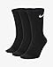 Nike 6 Paar Herren Damen Socken SX4508 weiß oder schwarz oder weiß grau schwarz, Farbe:Schwarz, Sockengröße:46-50