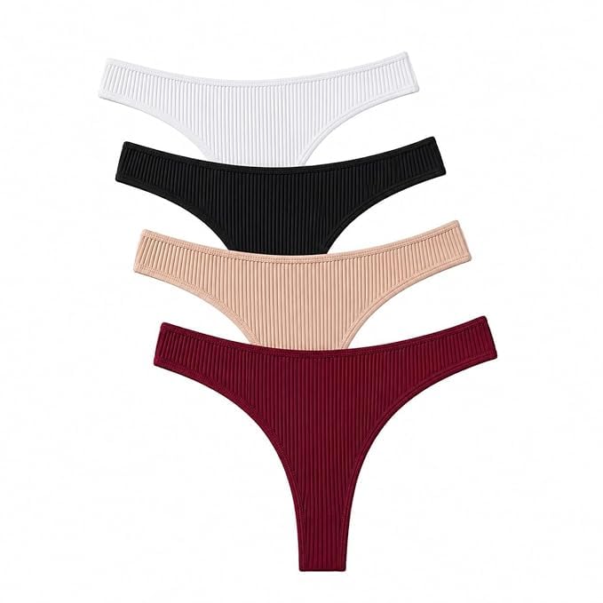 SunFlux® Women's Viscose Cotton G-Staring Thong Panties Combo Pack of 4 | Thong Panty for Women | Panty Combo Set for Women-image-33