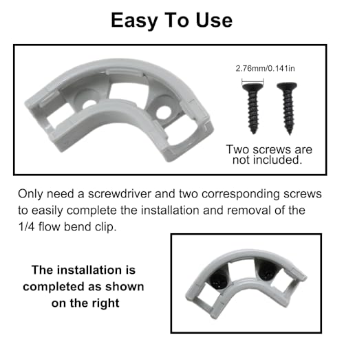 8Pcs Flow Bend Clip 90-Degree 1/4 Conduit Elbow for 1/4" RO Tubing PE Pipe Water Tube Accessories, Easy to Install - Image 3