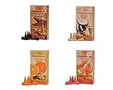 Fabricado en Alemania Knox Conos de incienso – Juego de 4 unidades, tamaño M – Colada – Chocolate, coco y naranja – 4 x 24 unidades – Fabricado en Alemania