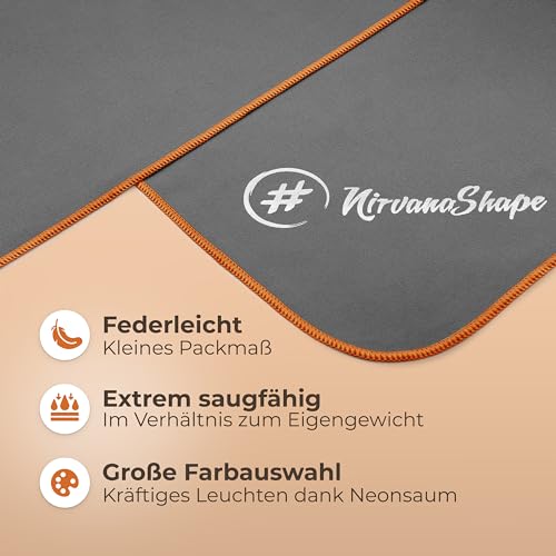 NirvanaShape Mikrofaser Handtuch - Reisehandtuch, Badetuch für Urlauber - kompakte, schnelltrocknende Microfaser Handtücher als Strandtuch… – Ansicht 2