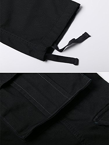 OCHENTA Men's Cotton Military Cargo Pants, 8 Pockets Casual Work Combat Trousers