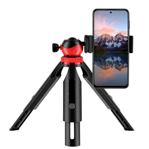 Image of Sounce Portable Flexible Mini Tripod with Mobile Holder & 360 Ball Head | Compatible with Smartphones, Compact Cameras & GoPro | Lightweight & Travel Friendly | Black