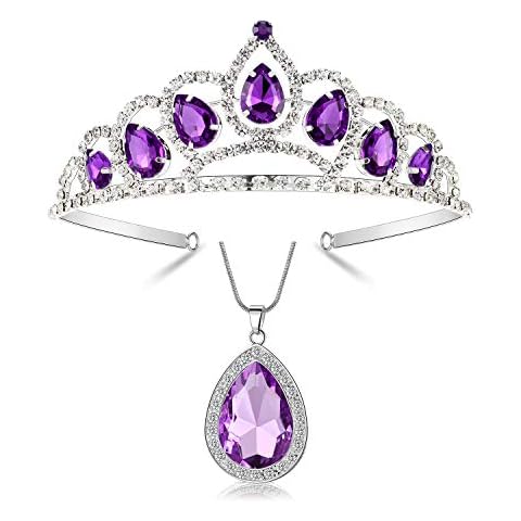 Lila Tiara Prinzessin Sofia die Erste Stirnband & Amulett Halskette Sofia Halloween Kostüm Schmuck Set Cover