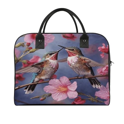 Bolso ligero de hombro para laptop unisex rosa con colibrí miniatura 1