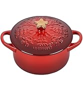 Le Creuset Noël Collection Stoneware Mini Cocotte with Star Knob, 24 oz., Cerise