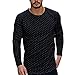 Langarm Shirt mit Knopfleiste Lässig Slim Fit Langarm t Shirt Top lang bedruckter Ausschnitt Mode schlank Runde lässige Ärmelbluse Herren T-Shirt für Männer Kurz Hemd Herren