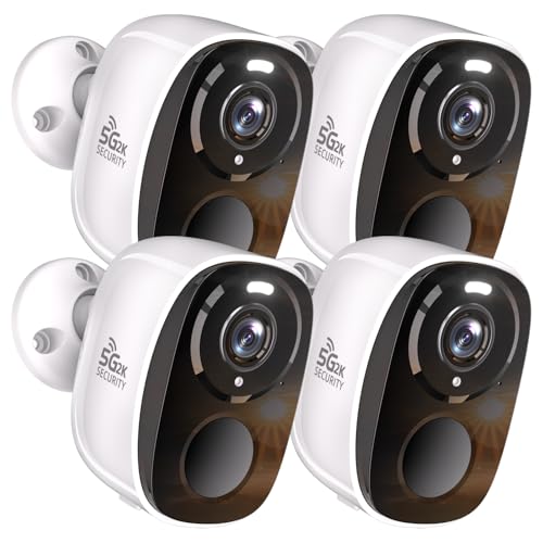 4pcs 5G/2.4G WiFi Security Cameras Wireless Outdoor,2K Home Indoor Camera with AI Detection, Siren,Wireless Cameras for Home Security with Color Night Vision, 2-Way Talk, IP65, Works/Alexa, Cloud/SD