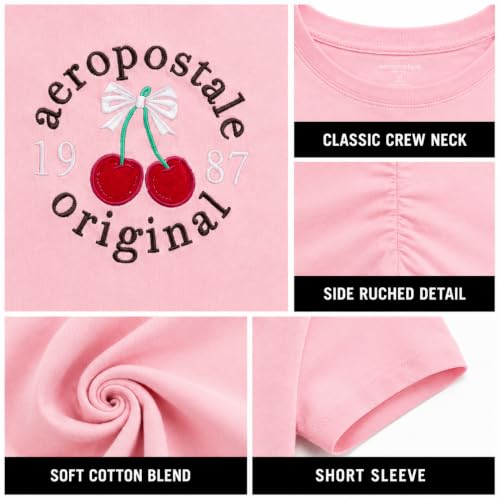 Image of Girls T Shirts - Soft Cotton Blend Short Sleeve Cute Graphic Tees - Classic Crewneck Logo Tee Girls Shirts (Sizes: 7-16)