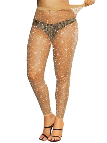 Image of VINICUNCA Sparkly Fishnet Stockings for Women Colorful Tights Plus Size