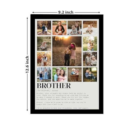 Image of Art Street Customized Brother's Gift for your Brother with 13 Pictures Collage print for Rakhi Gifts Photo Frame With Photo Upload, Birthday, Couple, Parents (9.2x12.6 Inch)